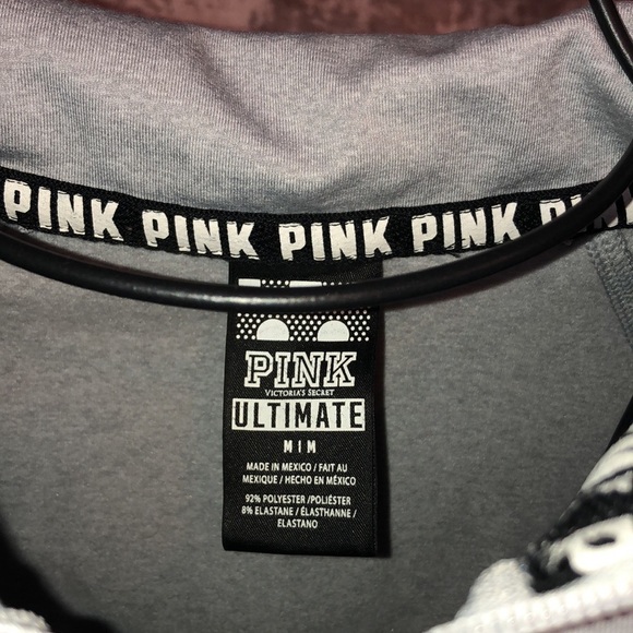 PINK VICTORIA’S SECRET pull over sweatshirt purple and gray quarter zip medium‌ - Picture 3 of 6